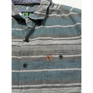 Men's HippyTree Shirt Multicolor Button-Down L BOHO Striped City TIKI Beach Surf